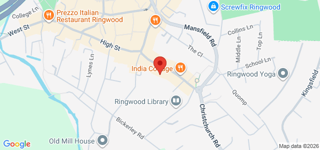 Map showing Amarone Italian Restaurant in Ringwood